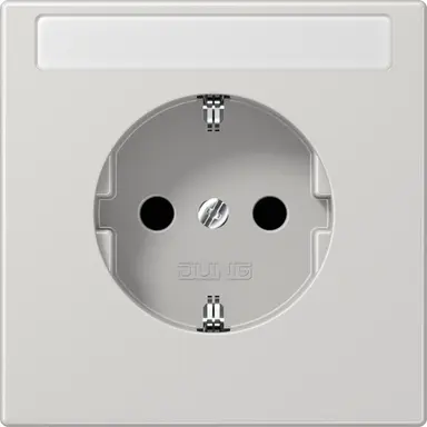 JUNG LS 1520 NNA LG wandcontactdoos randaarde tekstvenster LS990 lichtgrijs
