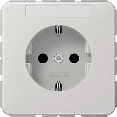 JUNG CD 1520 NNA LG wandcontactdoos randaarde tekstvenster CD500 lichtgrijs