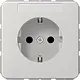 JUNG CD 1520 NNA LG wandcontactdoos randaarde tekstvenster CD500 lichtgrijs