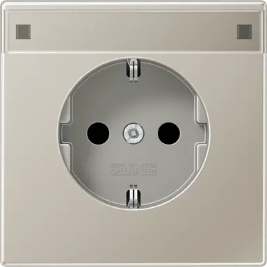 JUNG ES 1520 NNA wandcontactdoos randaarde tekstvenster LS990 edelstaal