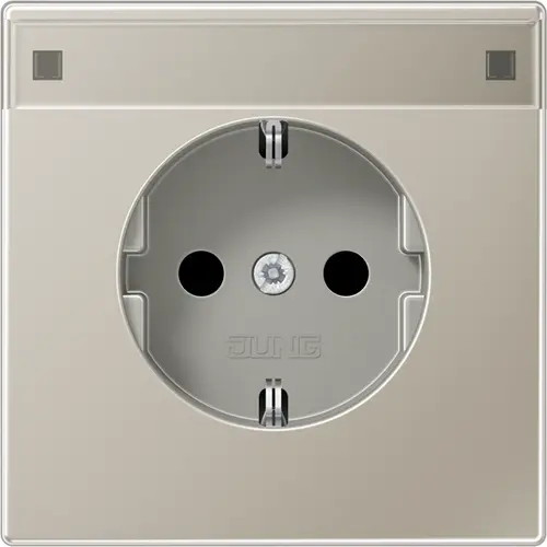 JUNG ES 1520 NNA wandcontactdoos randaarde tekstvenster LS990 edelstaal