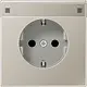 JUNG ES 1520 NNA wandcontactdoos randaarde tekstvenster LS990 edelstaal