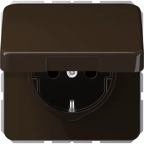 JUNG CD 1520 NBFKL BR wandcontactdoos randaarde klapdeksel CD500 bruin