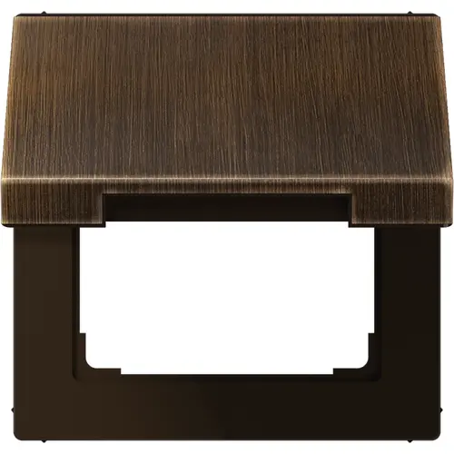 JUNG ME 2990 KL AT klapdeksel voor wandcontactdoos en centraaldelen van 50 x 50 mm LS990 messing antiek