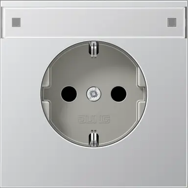 JUNG AL 1520 NNA wandcontactdoos randaarde tekstvenster LS990 aluminium