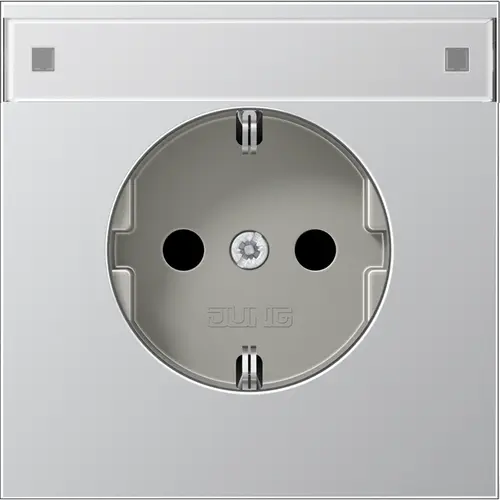 JUNG AL 1520 NNA wandcontactdoos randaarde tekstvenster LS990 aluminium