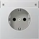 JUNG AL 1520 NNA wandcontactdoos randaarde tekstvenster LS990 aluminium