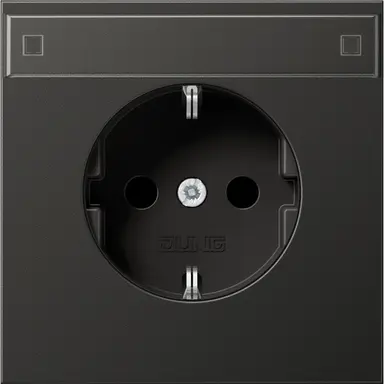 JUNG AL 1520 NNA AN wandcontactdoos randaarde tekstvenster LS990 antraciet gelakt aluminium