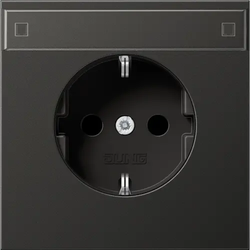 JUNG AL 1520 NNA AN wandcontactdoos randaarde tekstvenster LS990 antraciet gelakt aluminium