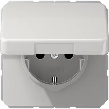 JUNG CD 1520 NBFKL LG wandcontactdoos randaarde klapdeksel CD500 lichtgrijs