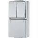 JUNG 675 W combinatie serieschakelaar/wandcontactdoos randaarde dubbele wip opbouw IP44 WG600