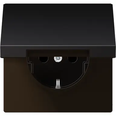 JUNG AL 1520 NKIKL D wandcontactdoos randaarde Safety+ klapdeksel LS990 dark gelakt aluminium