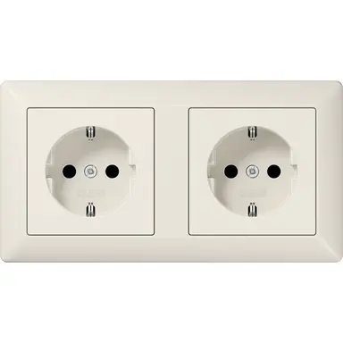 JUNG AS 1520-2 wandcontactdoos 2-voudig voorbedraad voor duo-inbouwdoos AS500 creme