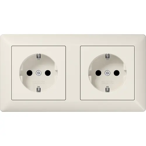 JUNG AS 1520-2 wandcontactdoos 2-voudig voorbedraad voor duo-inbouwdoos AS500 creme
