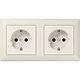 JUNG AS 1520-2 wandcontactdoos 2-voudig voorbedraad voor duo-inbouwdoos AS500 creme