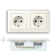 JUNG AS 1520-2 wandcontactdoos 2-voudig voorbedraad voor duo-inbouwdoos AS500 creme