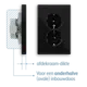 JUNG LS 5015 KI SW wandcontactdoos 2-voudig randaarde Safety+ voor ovale 1,5 inbouwdoos LS990 zwart glans