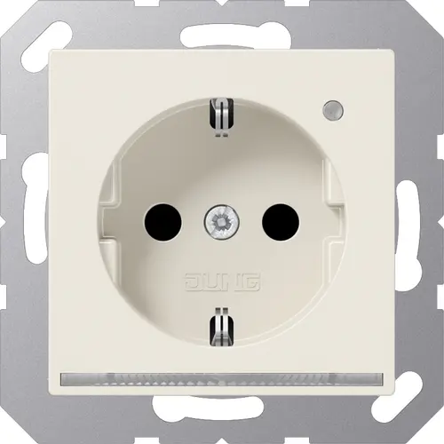 JUNG A 1520-O LNW wandcontactdoos randaarde Safety+ met LED-oriëntatieverlichting en lichtsensor A-range creme