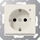 JUNG A 1520-O LNW wandcontactdoos randaarde Safety+ met LED-oriëntatieverlichting en lichtsensor A-range creme