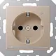 JUNG A 1520-O CH LNW wandcontactdoos randaarde Safety+ met LED-oriëntatieverlichting en lichtsensor A-range champagne