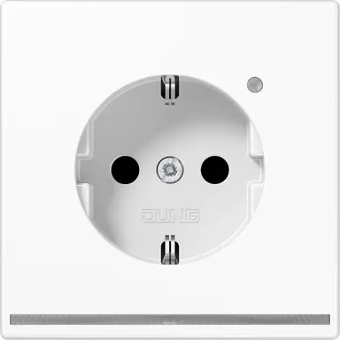 JUNG LS 1520-O WW LNW wandcontactdoos randaarde Safety+ met LED-orientatieverlichting LS990 alpine wit