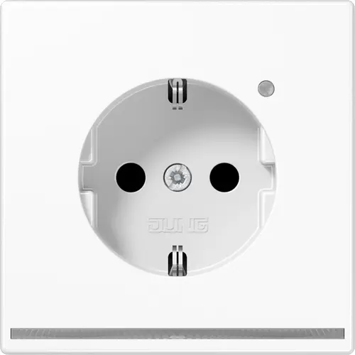 JUNG LS 1520-O WW LNW wandcontactdoos randaarde Safety+ met LED-orientatieverlichting LS990 alpine wit