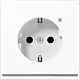 JUNG LS 1520-O WW LNW wandcontactdoos randaarde Safety+ met LED-orientatieverlichting LS990 alpine wit