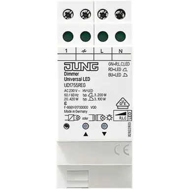 JUNG UD 1755 REG universele DIN-rail LED-dimmer 3-100W