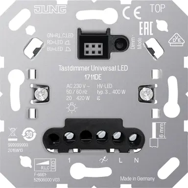 JUNG 1711 DE tastdimmer universeel LED 3-100 Watt
