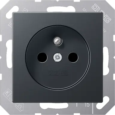JUNG A 1520 FBFKI ANM wandcontactdoos penaarde Safety+ A-range antraciet mat