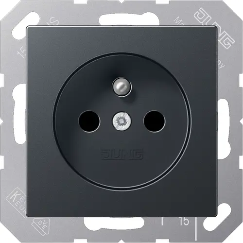 JUNG A 1520 FBFKI ANM wandcontactdoos penaarde Safety+ A-range antraciet mat