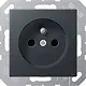 JUNG A 1520 FBFKI ANM wandcontactdoos penaarde Safety+ A-range antraciet mat