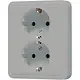 JUNG CD 5020 N GR wandcontactdoos 2-voudig randaarde voor enkele inbouwdoos CD500 grijs