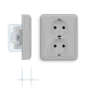 JUNG CD 5020 N GR wandcontactdoos 2-voudig randaarde voor enkele inbouwdoos CD500 grijs