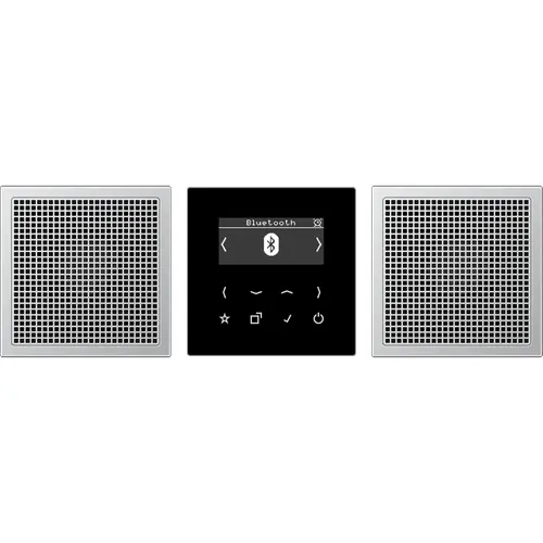 JUNG DAB AL2 BT smart radio DAB+ Bluetooth set met 2 luidsprekers LS990 aluminium