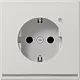 JUNG LS 1520-O LG LNW wandcontactdoos randaarde Safety+ met LED-orientatieverlichting LS990 lichtgrijs