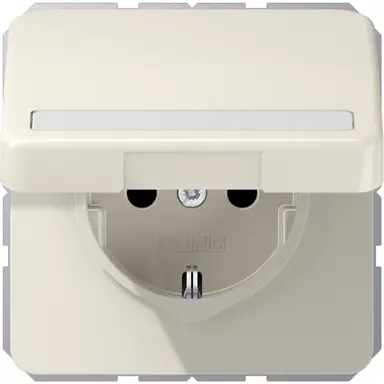 JUNG CD 1520 NBFNAKL wandcontactdoos randaarde Safety+ met tekstvenster en klapdeksel CD500 creme