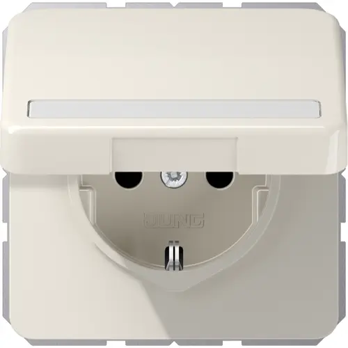 JUNG CD 1520 NBFNAKL wandcontactdoos randaarde Safety+ met tekstvenster en klapdeksel CD500 creme
