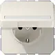 JUNG CD 1520 NBFNAKL wandcontactdoos randaarde Safety+ met tekstvenster en klapdeksel CD500 creme