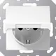 JUNG A 1520 NBFKL WW wandcontactdoos randaarde met klapdeksel A-range alpine wit