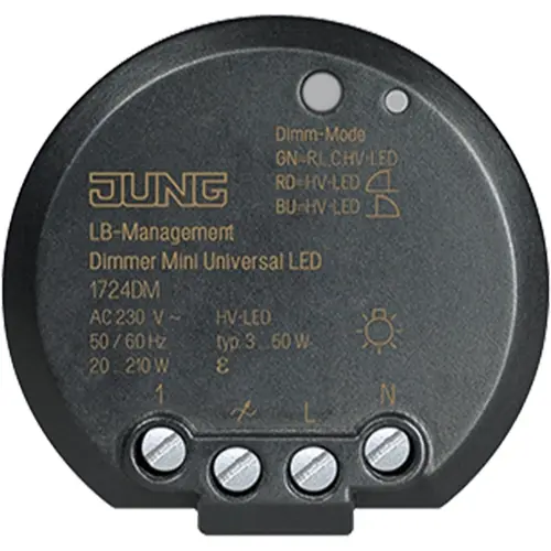 JUNG 1724 DM universele LED-dimmer mini 3-100 Watt