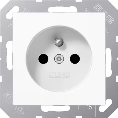 JUNG A 1520 FKI WW wandcontactdoos penaarde Safety+ A-range alpine wit