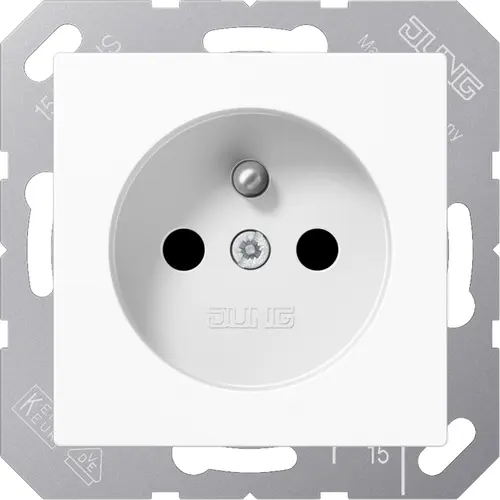 JUNG A 1520 FKI WW wandcontactdoos penaarde Safety+ A-range alpine wit