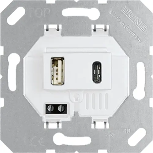 JUNG USB 15 CA WW USB-lader 2-voudig type A en type C totaal 3000mA wit