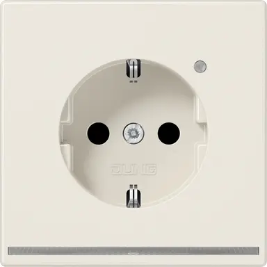 JUNG LS 1520-O LNW wandcontactdoos randaarde Safety+ met LED-orientatieverlichting LS990 creme