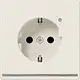 JUNG LS 1520-O LNW wandcontactdoos randaarde Safety+ met LED-orientatieverlichting LS990 creme