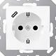 JUNG A 1520-18 C WWM wandcontactdoos randaarde Safety+ met USB-C A-range sneeuwwit mat