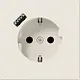 JUNG LS 1520-18 A wandcontactdoos randaarde Safety+ met USB-A LS990 creme