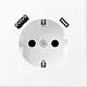 JUNG LS 1520-15 CA WWM wandcontactdoos randaarde Safety+ met USB type A en C LS990 sneeuwwit mat