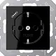 JUNG A 1520-18 C SW wandcontactdoos randaarde Safety+ met USB-C A-range zwart glans